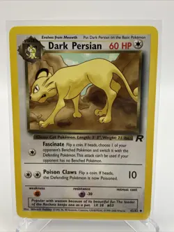 POKEMON CARD 2000 TEAM ROCKET SET DARK PERSIAN 42/82 RARE NM - Image 1