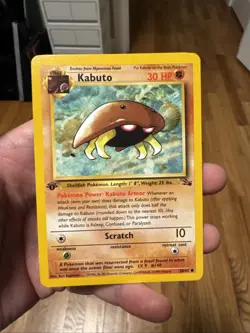 Pokemon TCG Kabuto Fossil 1st Edition Common Card 50/62 (#3 Listing) - Image 1