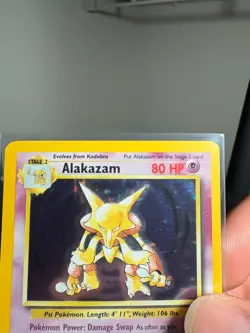 1999 Pokemon Base Set Alakazam Holo 1/102 WotC Vintage Holographic Card - (LP) - Image 3