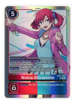 Nokia Shiramine BT22-084 SR Super Rare Digimon Cyber Eden Card Game English NM - Image 1