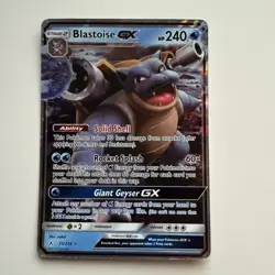 Pokemon Blastoise GX Ultra Rare 35/214 Sun Moon Unbroken Bonds Holo NM Card - Image 1