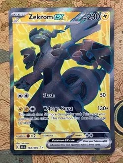 Pokemon Card TCG - Zekrom ex 158 Secret Rare Full Art SV: Black Bolt Near Mint - Image 2