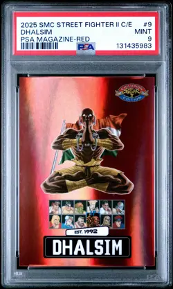 2025 SATURDAY MORNING CARDS STREET FIGHTER II RED #9 DHALSIM 2/100 PSA 9 - Image 1