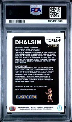 2025 SATURDAY MORNING CARDS STREET FIGHTER II RED #9 DHALSIM 2/100 PSA 9 - Image 2