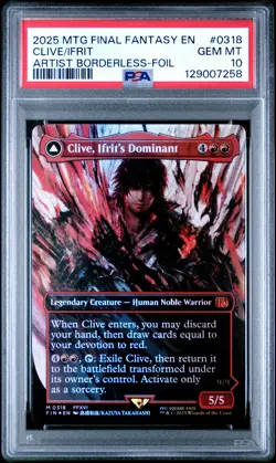 2025 MTG FINAL FANTASY CLIVE, IFRIT'S DOMINANT/IFRIT, WARDEN OF INFERNO PSA 10 - Image 1