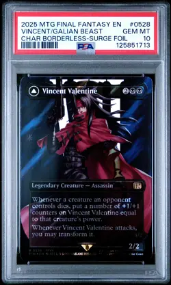 2025 MTG FINAL FANTASY SURGE FOIL #0528 GALIAN BEAST/VINCENT VALENTINE PSA 10 - Image 1