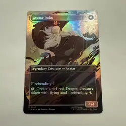 The Legend of Roku FOIL Borderless 357 Avatar TLA MTG Mythic Unplayed Mint M/NM - Image 3