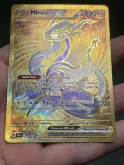 Pokemon TCG Scarlet & Violet Base Set Miraidon ex 253/198 Hyper Rare Gold Holo - Image 3