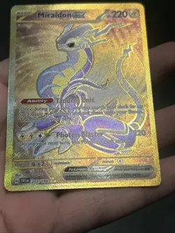 Pokemon TCG Scarlet & Violet Base Set Miraidon ex 253/198 Hyper Rare Gold Holo - Image 4