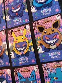 GENGAR PONCHO SET POKEMON DATABASE HALLOWEN SET CRACKED ICE HOLO PERU - Image 2