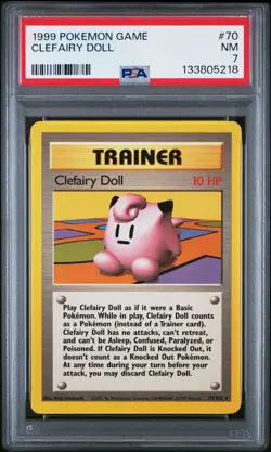 1999 POKEMON BASE SET UNLIMITED #70 CLEFAIRY DOLL PSA 7 - Image 1