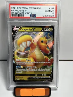2021 Pokemon Black Star Promo SWSH154 Dragonite V Dragonite V Box PSA 10 Low Pop - Image 1