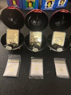 Pokemon 23K Gold Plated Cards Limited Edition FULL Set of 6 Burger King 1999 - Image 2