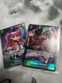 One Piece CCG Illustration Box Volume 3 Sealed Promo Cards Mihawk & Perona - Image 1