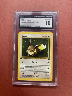 CGC 10 GEM MINT Eevee Team Rocket 1st Edition 55/82 Pokemon Card psa - Image 1