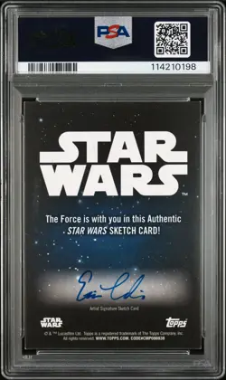 2024 TOPPS STAR WARS SKETCH CARDS SNOWTROOPER ERIC MEDINA PSA 6 DNA AUTO 10 - Image 2