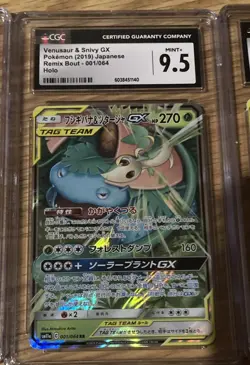 Pokemon 3 Card Japanese Tag Team Graded Lot CGC 8.5 9.5 and 10- NM Mint And Gem - Image 3