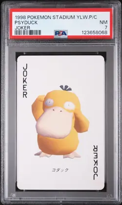 1998 POKEMON STADIUM YELLOW VERSION PLAYING CARDS JOKER PSYDUCK PSA 7 - Image 1