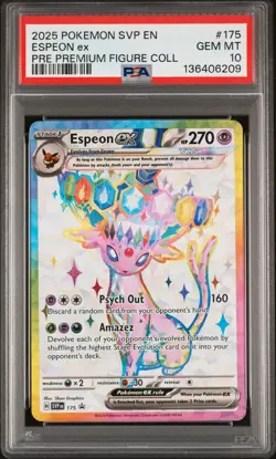 2025 POKEMON SVP PROMO PRISMATIC EVOLUTIONS PREMIUM FIGURE #175 ESPEON EX PSA 10 - Image 1