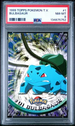 1999 TOPPS POKEMON TV #1 BULBASAUR PSA 8 - Image 1