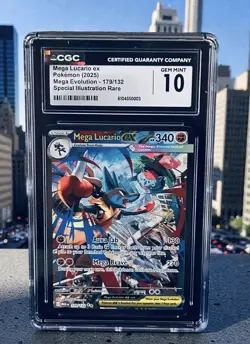 Pokemon Mega Lucario Ex 179/132 SIR: Mega Evolution: CGC Gem Mint 10 🔥🔥 - Image 1