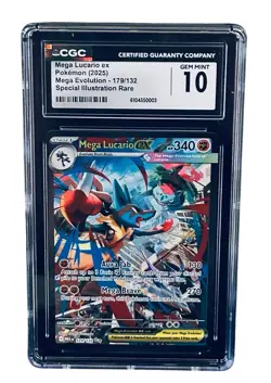 Pokemon Mega Lucario Ex 179/132 SIR: Mega Evolution: CGC Gem Mint 10 🔥🔥 - Image 2