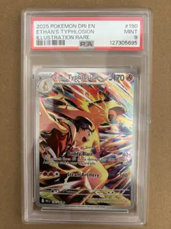 PSA 9 POKEMON DRI EN-DESTINED RIVALS #190 ETHAN'S TYPHLOSION ILLUSTRATION RARE - Image 1