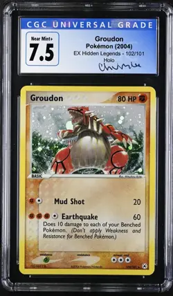 2004 Pokemon Ex Hidden Legends Holo Groudon #102 CGC 7.5 - Image 1