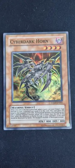 Cyberdark Horn - Yugioh TCC - Super Rare - LP - Unlimited Edition - Free UK P&P - Image 1