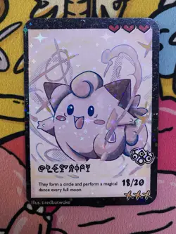 Pokemon Parody Cards by Tiredbutwoke, v3 / Set 3 - Clefairy Holographic Card - Image 1