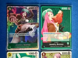 Jewelry Bonney One Piece 4-card lot OP07 Super Rare/Leader+OP10 Uncommon+++ PWE - Image 3