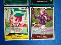 Jewelry Bonney One Piece 4-card lot OP07 Super Rare/Leader+OP10 Uncommon+++ PWE - Image 4