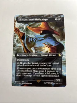 The Destined Black Mage Borderless Commander: FINAL FANTASY MTG Plus Bonus Rare! - Image 1