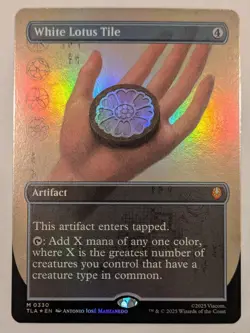 White Lotus Tile x1 - Foil - Borderless - NM Unplayed - TLA #330 - Image 1