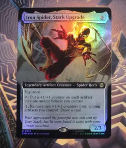 Iron Spider Stark Upgrade (Extended Art) Marvel's Spider-Man Foil MTG NM - Image 1