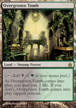 1x Overgrown Tomb Heavy Play, English Ravnica: City of Guilds MTG Magic - Image 1