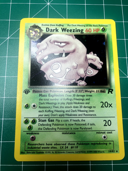 pokemon TCG Team Rocket 1st edition Dark Weezing 14/82 Halo Rare - Image 1