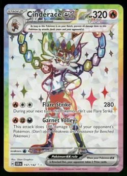 Cinderace ex - 157/142 Ultra Rare Holo NM Pokemon SV07: Stellar Crown - Image 1