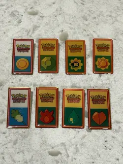 Pokemon League Badges Pins Gym Lot Of 8 - Image 1