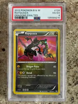 2012 POKEMON BLACK & WHITE DRAGONS EXALTED #128 RAYQUAZA PSA 4 - Image 1