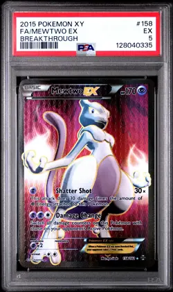 2015 POKEMON XY BREAKTHROUGH #158 FULL ART/MEWTWO EX PSA 5 - Image 1