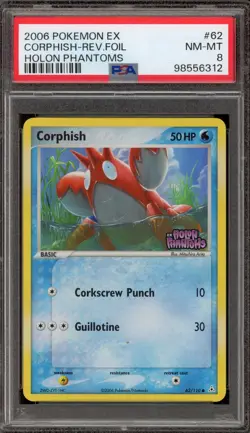 Pokemon Corphish EX Holon Phantoms Reverse Holo #62 PSA 8 - Image 1