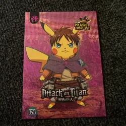 Pikachu Cosplay! ATTACK ON TITAN E24 Box Hit Pink Holo Foil Pokemon - Image 1