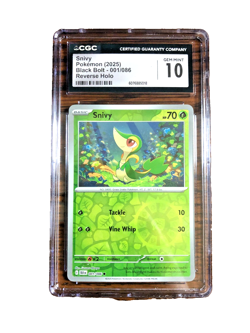 Snivy Reverse Holo Common #001 - CGC GEM MINT 10 - 2025 Black Bolt - Pokemon TCG - Image 1