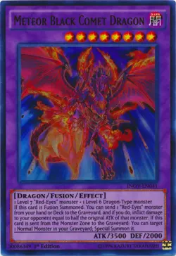 Yugioh! LP Meteor Black Comet Dragon - INOV-EN041 - Ultra Rare - 1st Edition Lig - Image 1
