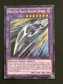 Yu-Gi-Oh! TCG Red-Eyes Black Dragon Sword DRL2-EN012 1st Edition Secret Rare LP - Image 1