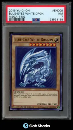 2016 YU-GI-OH! MEGA-TIN LIMITED EDITION #CT13-EN008 BLUE-EYES WHITE DRAGON PSA 7 - Image 1