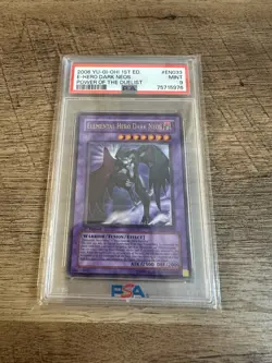 YuGiOh Elemental Hero Dark Neos 1st Ed Ultra Rare PSA 9 - Image 1