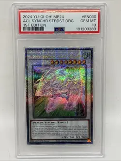 PSA 10 Gem Mint YuGiOh! Accel Synchro Stardust Dragon MP24 Quarter Century SR - Image 1