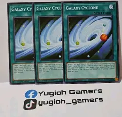 YUGIOH GALAXY CYCLONE X3 COMMON LIGHT PLAYED - Image 1